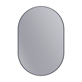 Erga Oval, oválné zrcadlo 60x90cm, černý rám, ERG-V01-OVAL-6090-BK