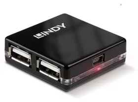 Lindy Mini-Hub černá / USB hub / 4× USB 2.0 / 480 Mbit/s (42742)