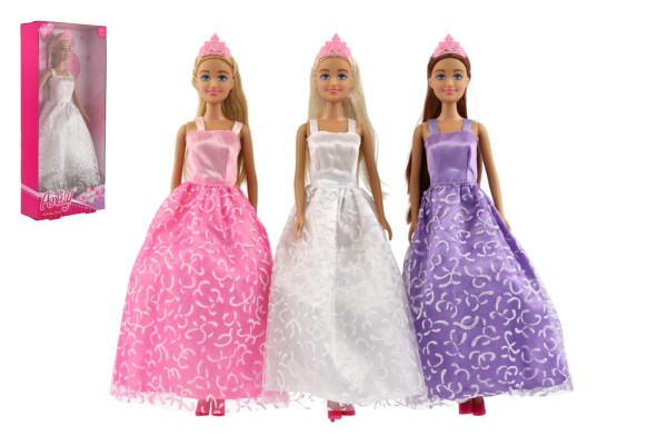 Panenka nevěsta Anlily v šatech plast 28cm 3 barvy v krabici 14x32x5cm