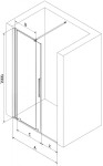 MEXEN/S - Velar posuvné sprchové dveře 120, transparent, bílá 871-120-000-01-20