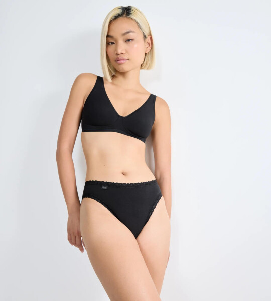Dámské kalhotky sloggi 24/7 Cotton Lace Tai C3P - černé - SLOGGI BLACK 46