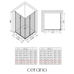 CERANO - Sprchový kout Volpe Duo L/P - 6 mm - chrom, transparentní sklo - 110x110x190 - zalamovací CER-670678