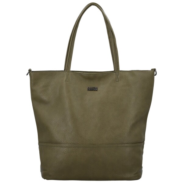 Trendy dámská koženková kabelka Lisabeth, olivově zelená