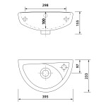 SAPHO - OVAL keramické umývátko 39x23cm, bílá TP040