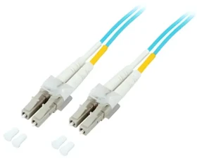 EFB LC-LC aqua / Optický patch kabel / duplexní / MM 50/125 OM3 / LSZH / 0,5 m (O0312.0,5)
