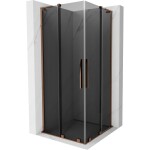 MEXEN/S - Velar L Duo sprchový kout, posuvné dveře 90 x 90, grafit, růžové zlato 871-090-090-02-43-60