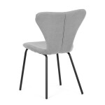 Židle jídelní, stříbrná látka, nohy černý kov