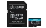 Kingston Canvas Go Plus microSDXC 512GB s adaptérem / UHS-I V30 / U3 / Class 10 / čtení: až 200MBs / zápis: až 160 MB (SDCG4/512GB)