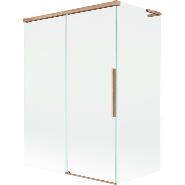 MEXEN/S - Rox L vanová zástěna 2-křídlová posuvná 120 + 70 x 150, transparent, měď kartáčovaná 8C9L-120-070-65-00