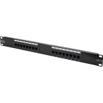 Intellinet 24-Port Cat6a Patchpanel geschirmt 1HE Kabeleinführung 90° abgewinkelt schwarz 24 portů patch panel 483 mm (1