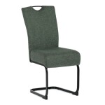 Židle jídelní, taštičkové pružiny v sedáku, zelená látka, černý kov