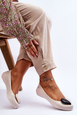 Dámské baleríny ZAXY se srdcem LL285030 světle béžová 35/36