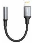 SWISSTEN TEXTILE Audio adaptér Lightning - 3.5mm Jack 0.15m černá (73502313)