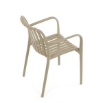 Židle jídelní, stohovatelná, cappucino plast