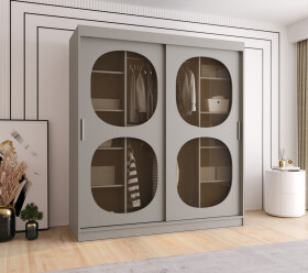 Šatní skříň Abi Bahrajn 2 Rozměry: 180 cm, Barva korpusu + barva dveří: Kašmír + Kašmír