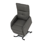Křeslo polohovací, eletrické, šedá látka.