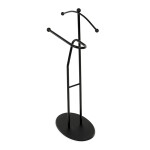 Němý sluha, výška 110 cm, masiv kaučukovník, černé moření, kov černý