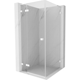 MEXEN/S - Lunar L sprchový kout dveře křídlové levá 70 x 70, transparent, bílá 834L-070-070-20-00-L