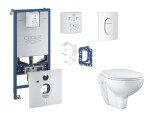 GROHE - Rapid SLX Set předstěnové instalace, klozetu, sedátka SoftClose, tlačítka Arena Cosmopolitan a sady pro vhazování tablet, alpská bílá SANI11BB3134