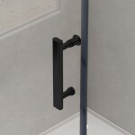 Erga Tucson, sprchový kout s posuvnými dveřmi 130(dveře) x 140(dveře) x 190 cm, 6mm čiré sklo, černý profil, ERG-S02-TUCSON-D130D140-CL-BK