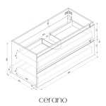 CERANO - Koupelnová skříňka pod umyvadlo Carole - bílá matná - 99x48x45 CER-431560