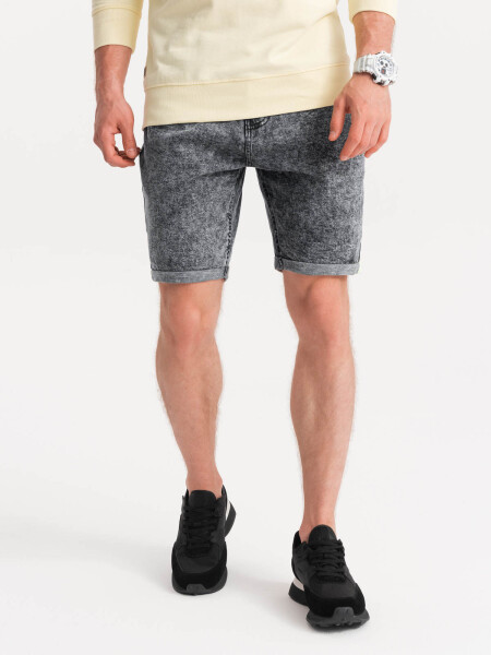 Ombre Men's denim marbled shorts gray