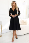 Elegantní midi šaty 657-1 černé - Numoco L