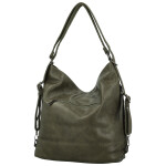 Stylový dámský koženkový kabelko-batoh Dexy, tmavě zelený