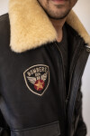 Pánská Kožená Bunda Pilot Royce Pravý Kožíšek Brixton Černá Velikost: 2XL