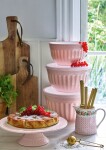 GREEN GATE Úložné kuchyňské dózy Alice Pale Pink - set 3 ks, růžová barva, plast