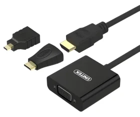 Unitek Y-6355 černá / Redukce HDMI-VGA / 3v1 / HDMI, miniHDMI, microHDMI (Y-6355)