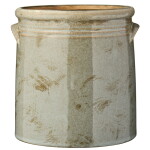 Ib Laursen Keramický obal na květináč s uchy Grey 15 cm, šedá barva, keramika