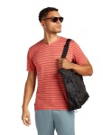 Pánské merino tričko s krátkým rukávem ICEBREAKER Mens 125 Cool-Lite Drayden SS Tee Stripe, Plume/Jasper/S velikost: XL