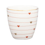 GREEN GATE Mini latte cup Grace White 130 ml, červená barva, porcelán