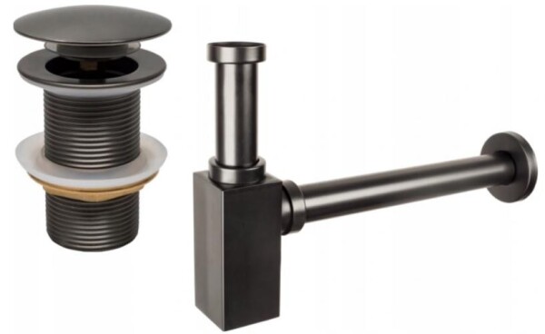 MEXEN - Umyvadlový sifon s výpustí click-clack bez přepadu, grafit 7991060-66