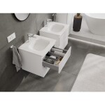 MEXEN/S - Rivel koupelnová skříňka 50 cm s umyvadlem Vela, 2 zásuvky, reliéf , bílá mat 91A20-05047-2-BFF01-W23M01