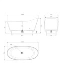 OMNIRES - NEO M+ volně stojící vana, 158 x 72 cm bílá mat /BM/ NEO158SWWBM