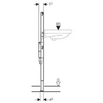 GEBERIT - Duofix Montážní prvek pro umyvadlo, 112 cm, stojánková armatura s funkčním boxem pod omítku, se zápachovou uzávěrkou pod omítku 111.556.00.1