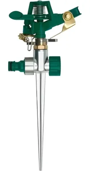 Flo Impulzní zavlažovač se zinkovým bodcem / Zavlažovač / 1/2" přípojka / dostřik 24 m / 45-360° (TO-89260)