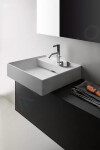 Laufen - Kartell Umývátko na desku 460x460 mm, se 3 otvory pro baterii, s LCC, bílá H8153314001581