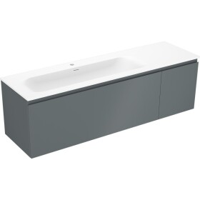 MEXEN/S - Orio koupelnová skříňka 160 cm s umyvadlem Vela levá, 1S, 1D, grafit mat/bílá mat 91A13-16047-3-BBFF66-W23L01