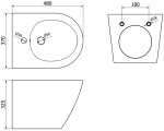 MEXEN - Lena bidet závěsný, černá mat/stříbrná 35224874