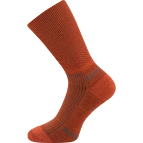 VOXX Ponožky dvouvrstvé s jemným lemem WANAK z merino vlny TMAVĚ ORANŽOVÉ 35-38 125259
