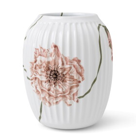 KÄHLER Porcelánová váza Hammershøi Poppy 20 cm, růžová barva, bílá barva, porcelán
