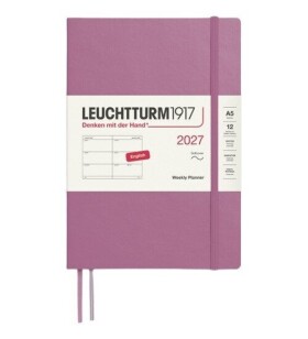 Týdenní plánovač Dusty Rose, Medium A5 2027, Softcover, anglicky