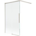 MEXEN/S - Rox vanová zástěna 2-křídlová posuvná 100 x 150, transparent, nikl kartáčovaný 8C9-100-003-97-00