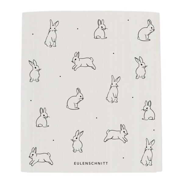 Eulenschnitt Přírodní houbová utěrka Rabbit – set 3 ks, bílá barva, krémová barva