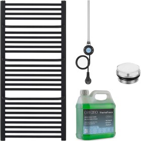 CERANO Koupelnový elektrický radiátorový set Antonio - WIFI - 600W - černá matná - 1180x550 mm