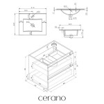 CERANO - Koupelnová skříňka Carole + keramické umyvadlo Todo - bílá matná - 61x50x46,5 CER-476288