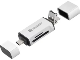 Sandberg čtečka paměťových karet / konektory USB-C + USB + MicroUSB / sloty SD a microSD (136-28)